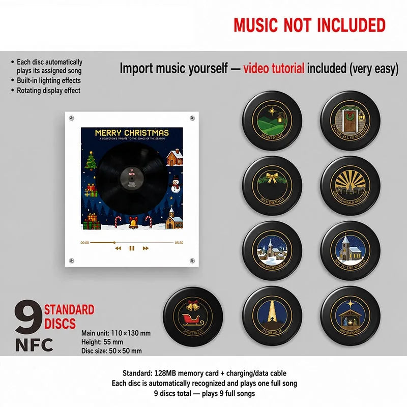 NFC Rotating Vinyl Record Magnetic Night Light