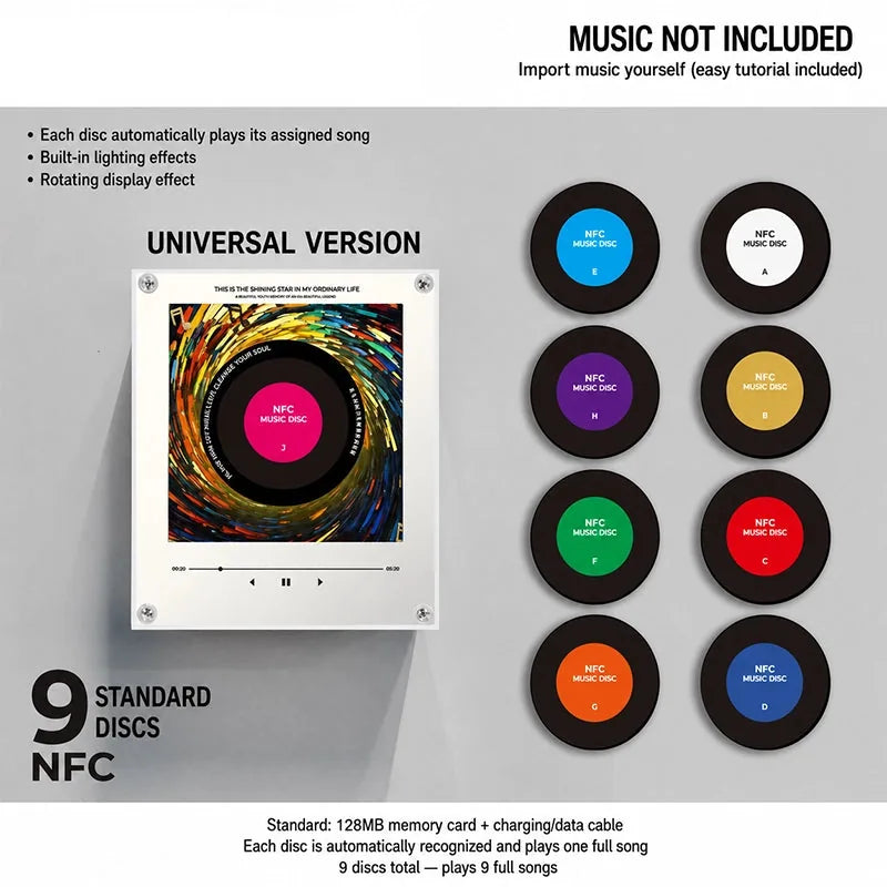 NFC Rotating Vinyl Record Magnetic Night Light