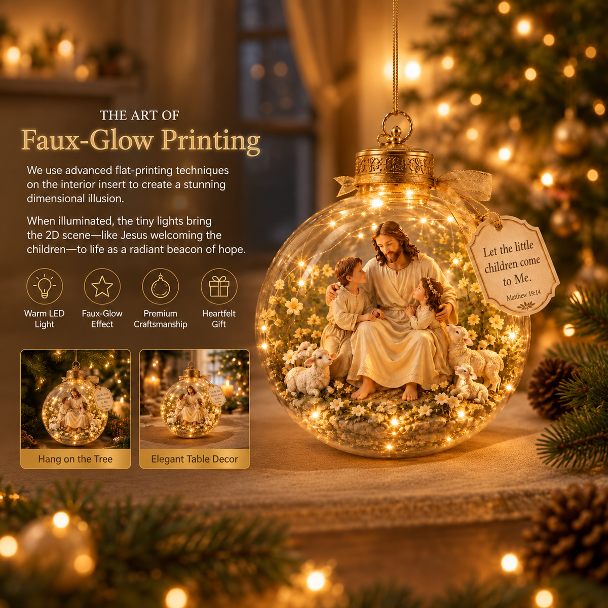 Lighted Christian Scripture Keepsake Ornament