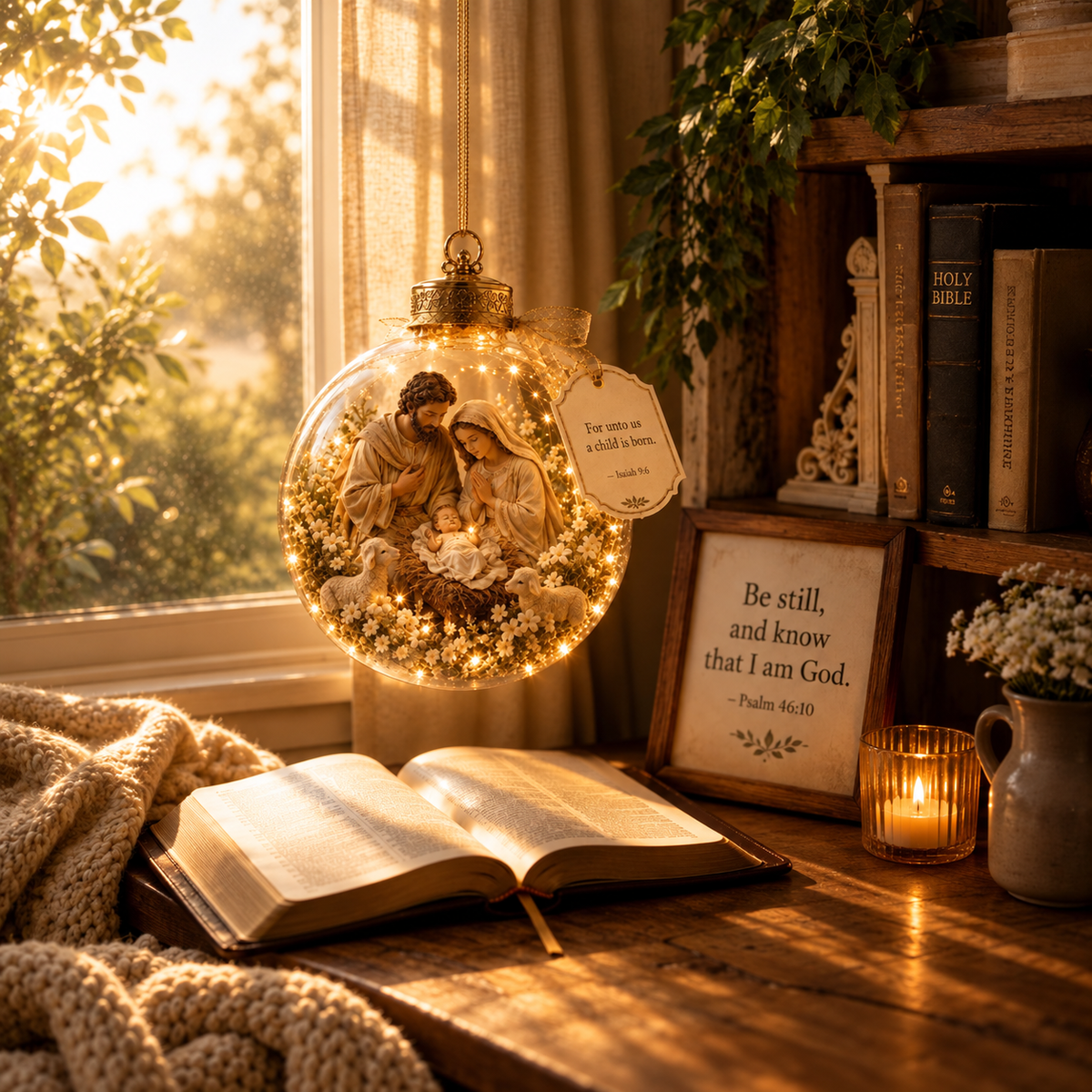 Lighted Christian Scripture Keepsake Ornament