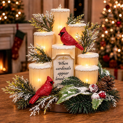Lighted Christmas Candle Centerpiece