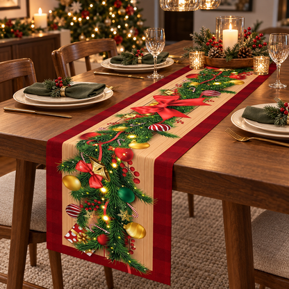 Festive Christmas Table Runner for Holiday Dining Décor