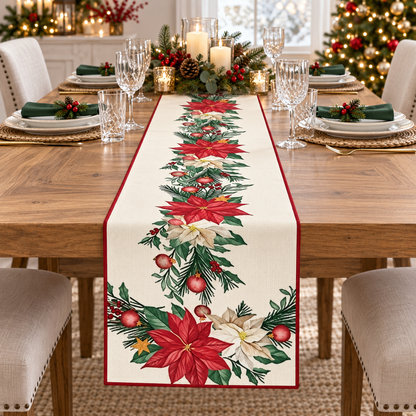 Festive Christmas Table Runner for Holiday Dining Décor