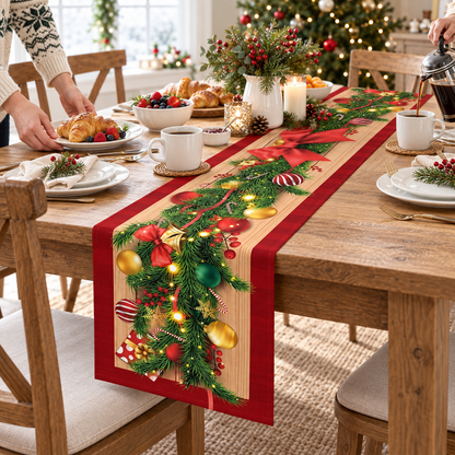Festive Christmas Table Runner for Holiday Dining Décor