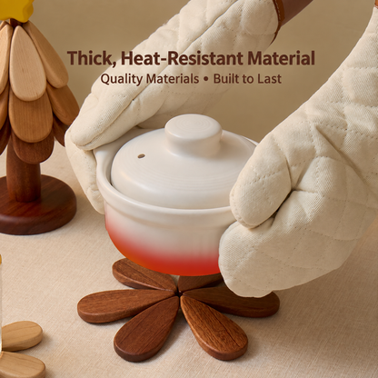 Folding Wooden Christmas Tree Trivet Set for Holiday Tables