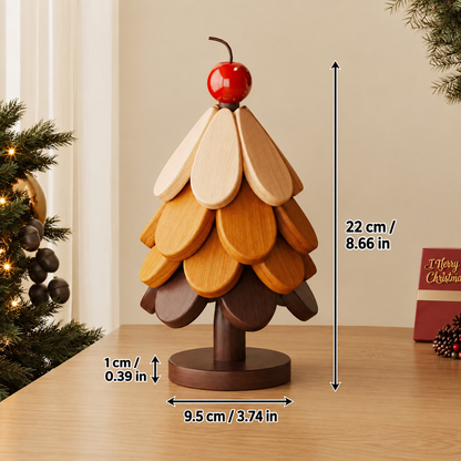 Folding Wooden Christmas Tree Trivet Set for Holiday Tables