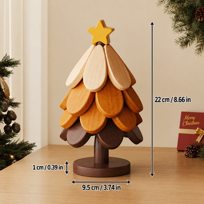 Folding Wooden Christmas Tree Trivet Set for Holiday Tables