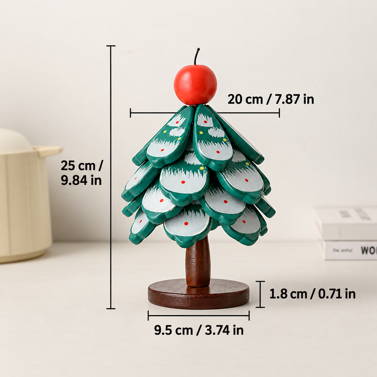 Folding Wooden Christmas Tree Trivet Set for Holiday Tables