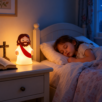 Jesus Figurine Night Light for Gentle Room Accent