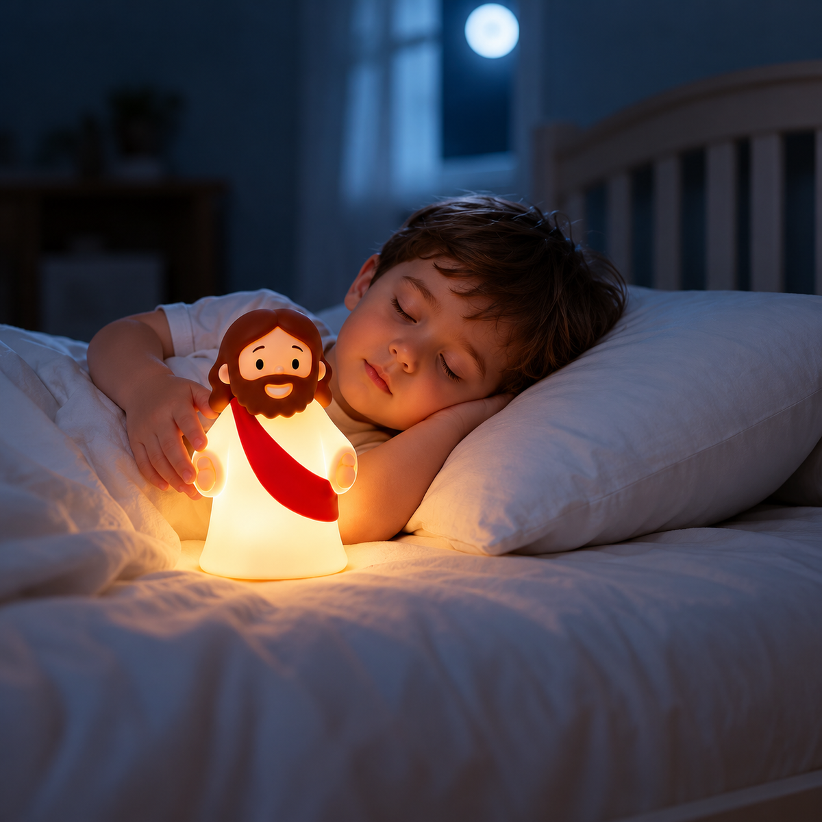 Jesus Figurine Night Light for Gentle Room Accent