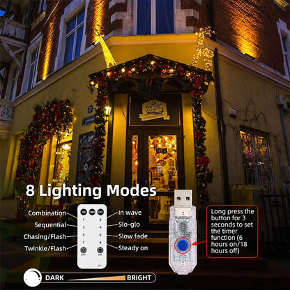 30 m Christmas Tree LED String Lights with USB Remote Control