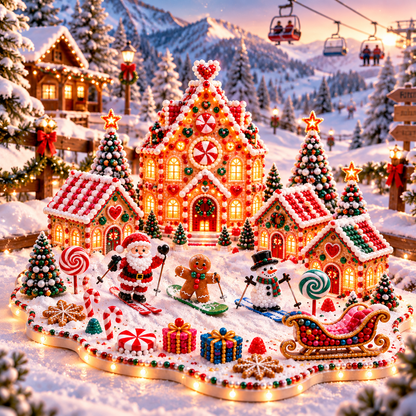 DIY Christmas Village Gem Art Kit for Handmade Holiday Decor