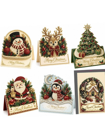 3D Christmas Greeting Card Set – 6 Pack