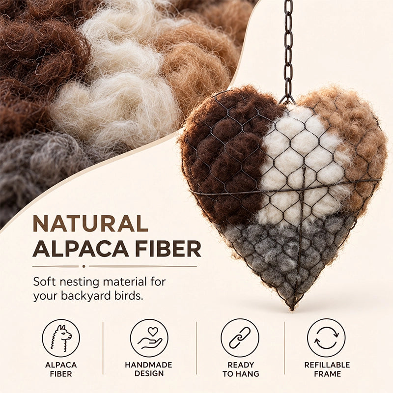 This Alpaca Wool Nesting Heart Adds a Touch of Nature to Your Garden