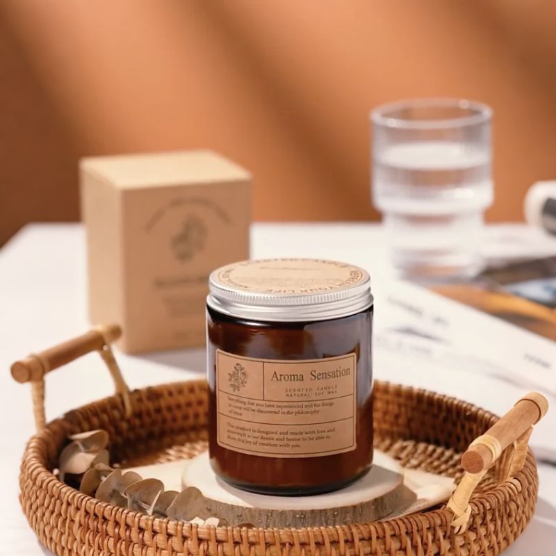 BROWN WOODY CUP.Scented Candles.Soy wax