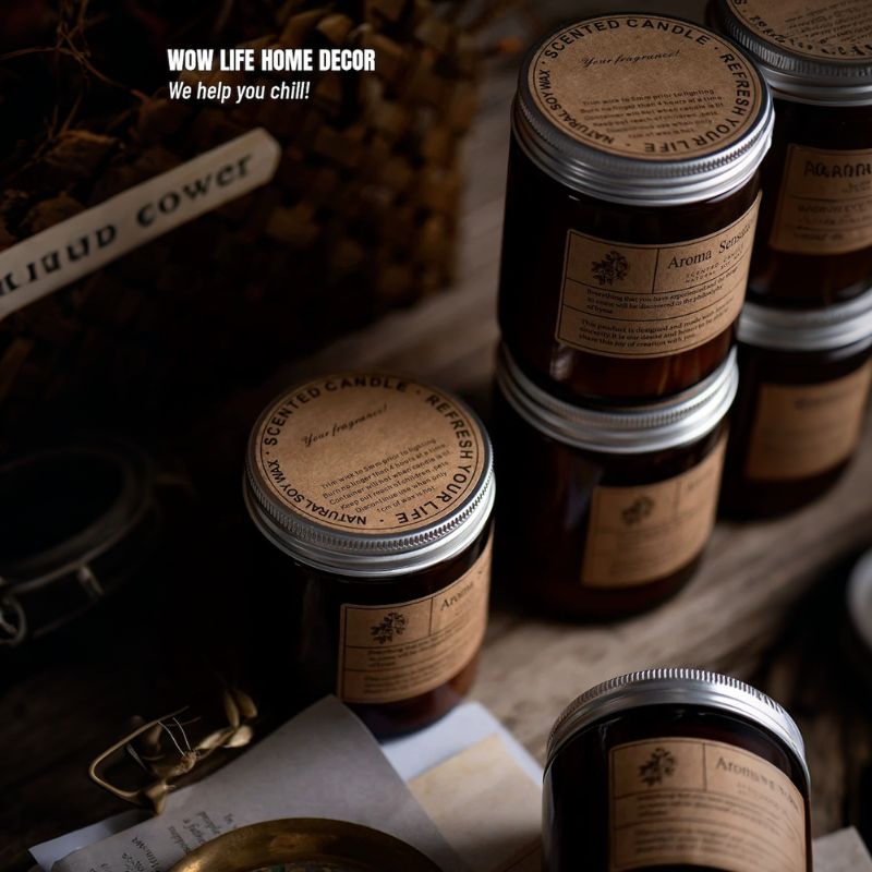 BROWN WOODY CUP.Scented Candles.Soy wax