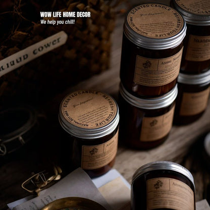 BROWN WOODY CUP.Scented Candles.Soy wax