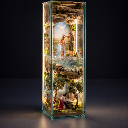 Illuminated Acrylic Biblical Story Cross for Indoor Display