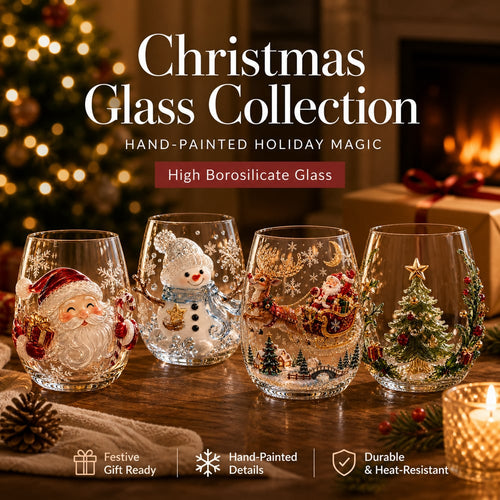 🔥 Flash Sale -  Raised 3D Christmas Art Glass Cup
