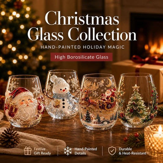 🔥 Flash Sale -  Raised 3D Christmas Art Glass Cup
