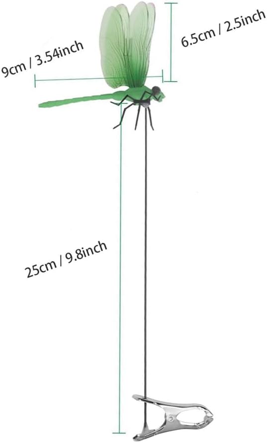 8/16 Pack 3D Dragonfly Garden Stakes Decor