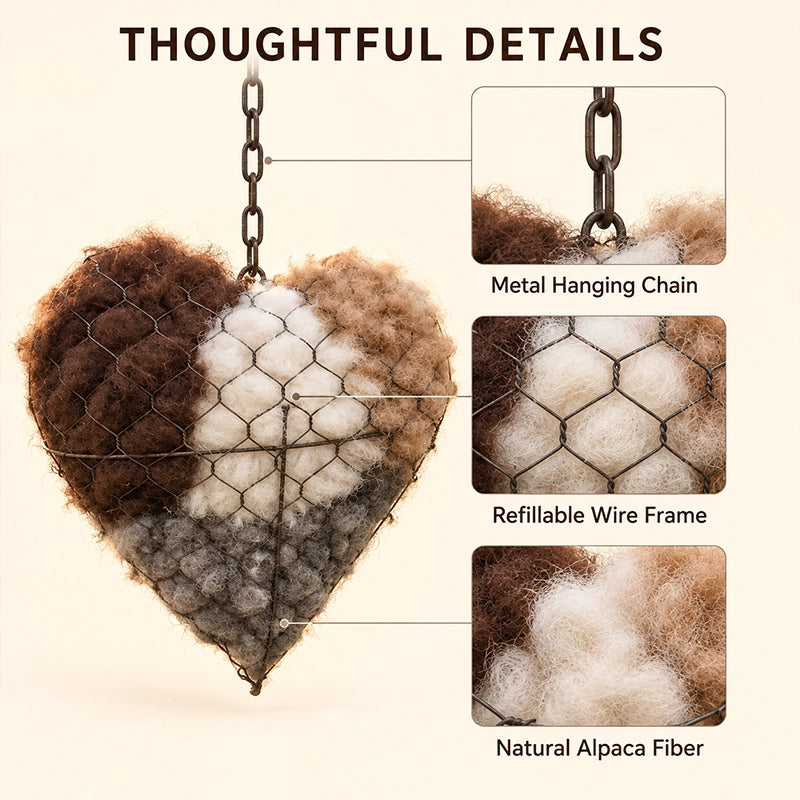 This Alpaca Wool Nesting Heart Adds a Touch of Nature to Your Garden