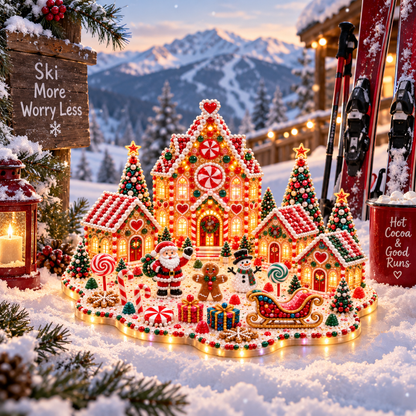 DIY Christmas Village Gem Art Kit for Handmade Holiday Decor