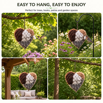 This Alpaca Wool Nesting Heart Adds a Touch of Nature to Your Garden