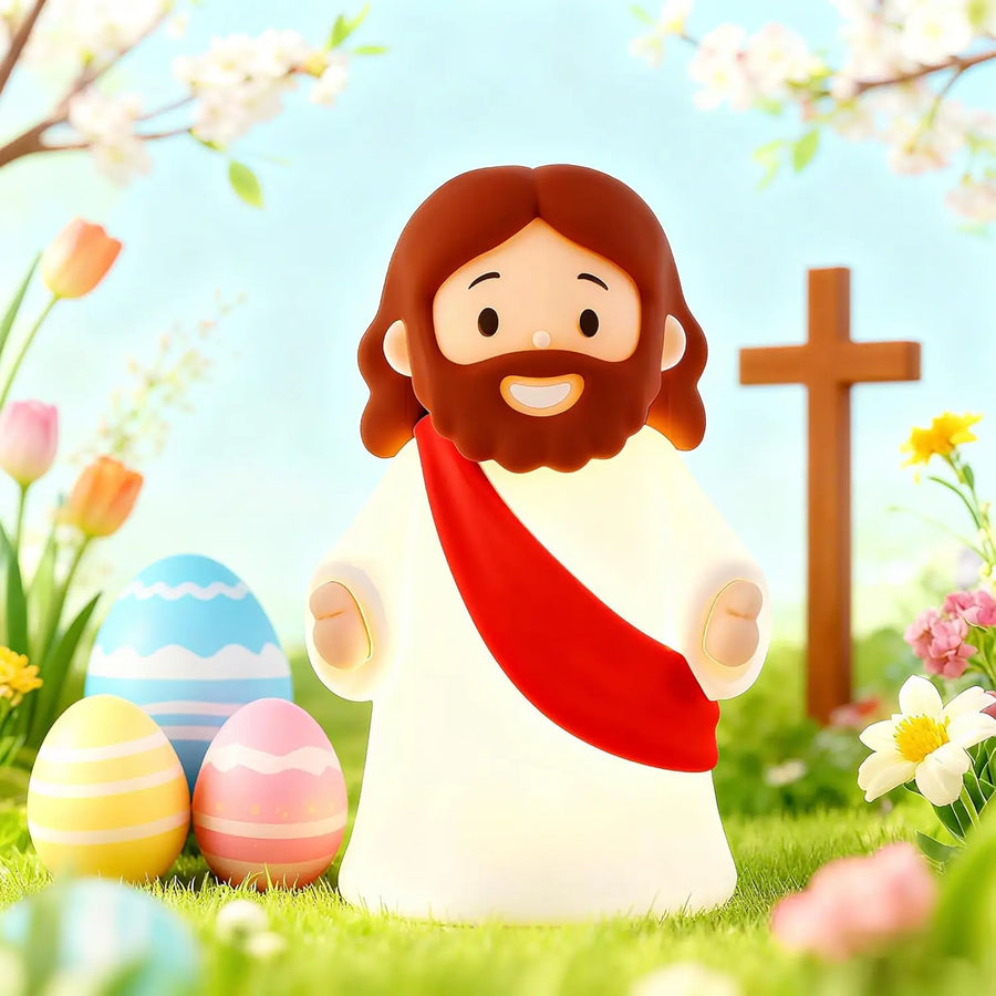 Jesus Figurine Night Light for Gentle Room Accent