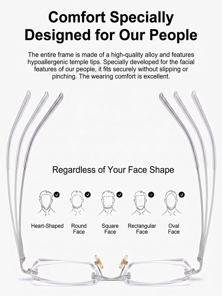 Rimless Transition Photochromic Reading Glasses 2 Pack