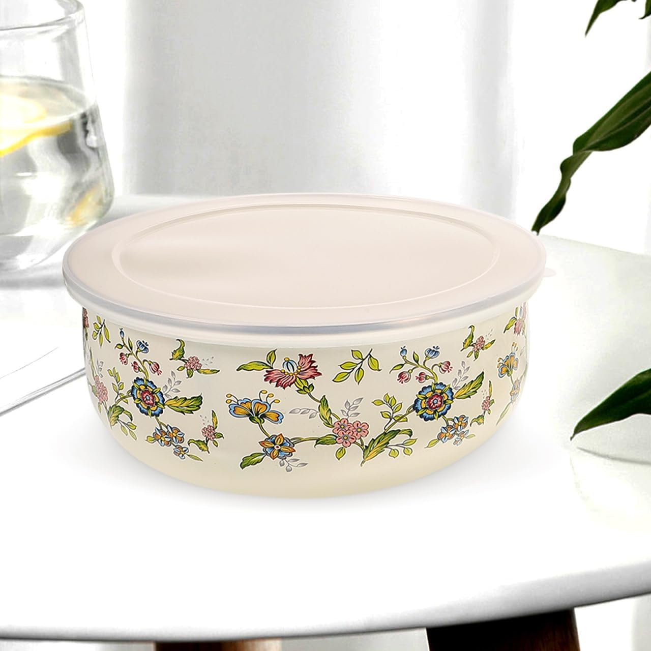 5-Piece Enamel Mixing Bowl Set with Lids