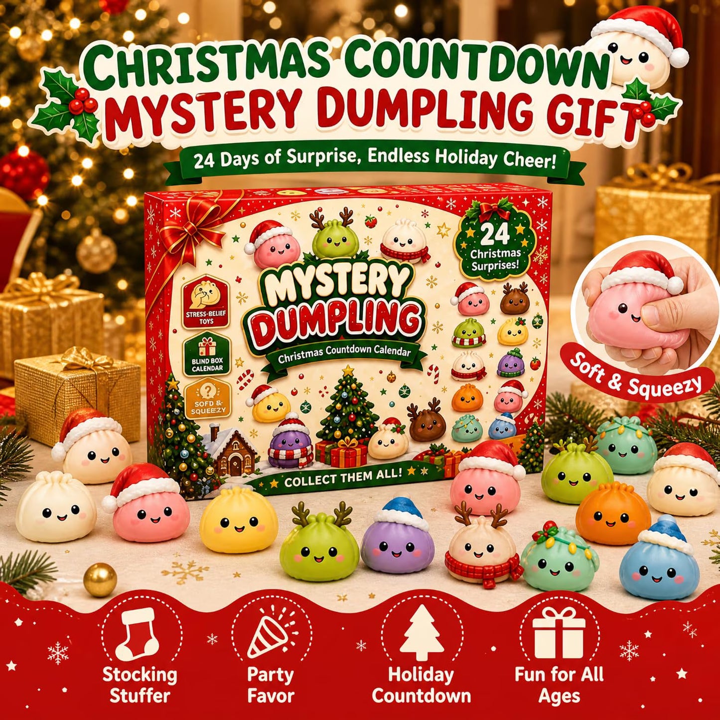 24-Day Mystery Dumpling Squishy Advent Calendar