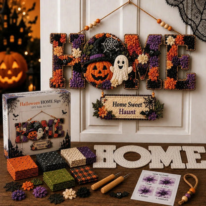 DIY Fabric Poke Art HOME Sign Kit for No-Sew Seasonal Decorating