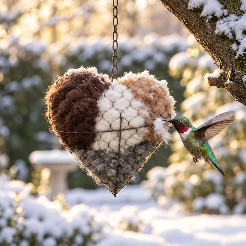 This Alpaca Wool Nesting Heart Adds a Touch of Nature to Your Garden