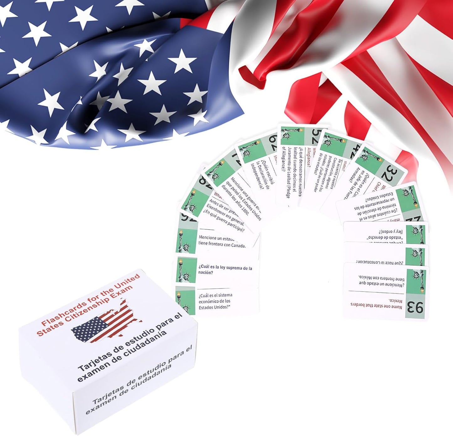 U.S. Citizenship Test Flash Cards English & Spanish