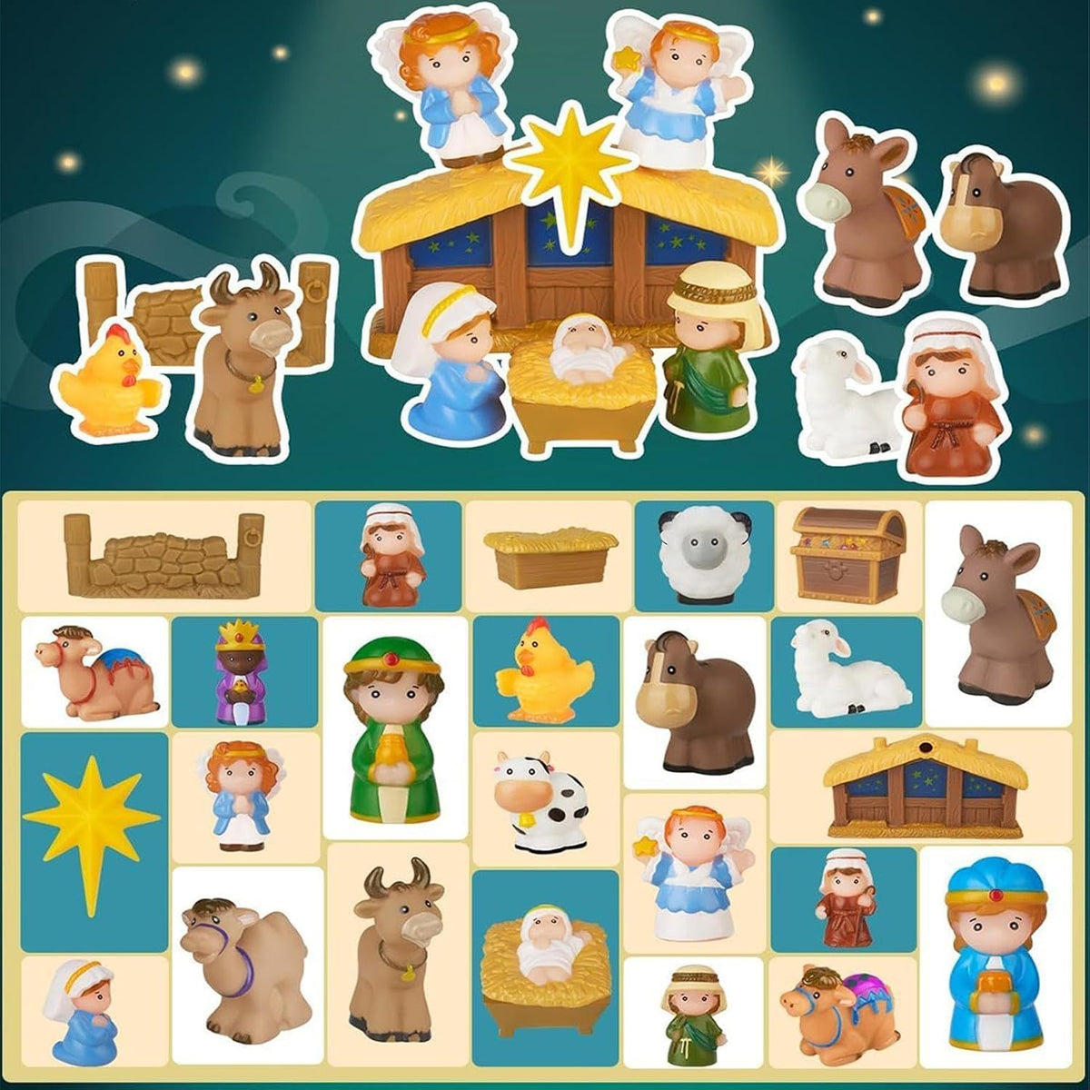 2026 Nativity Building-Block Advent Calendar for Family Christmas Countdown