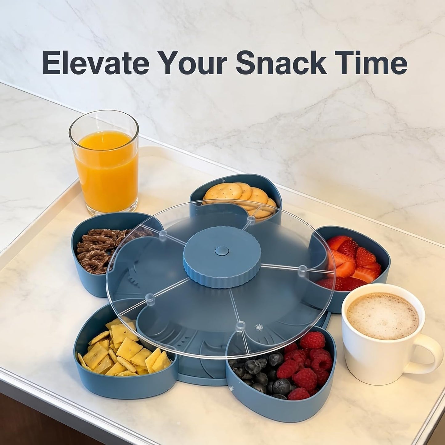 Divided Spin and Snack Serving Tray