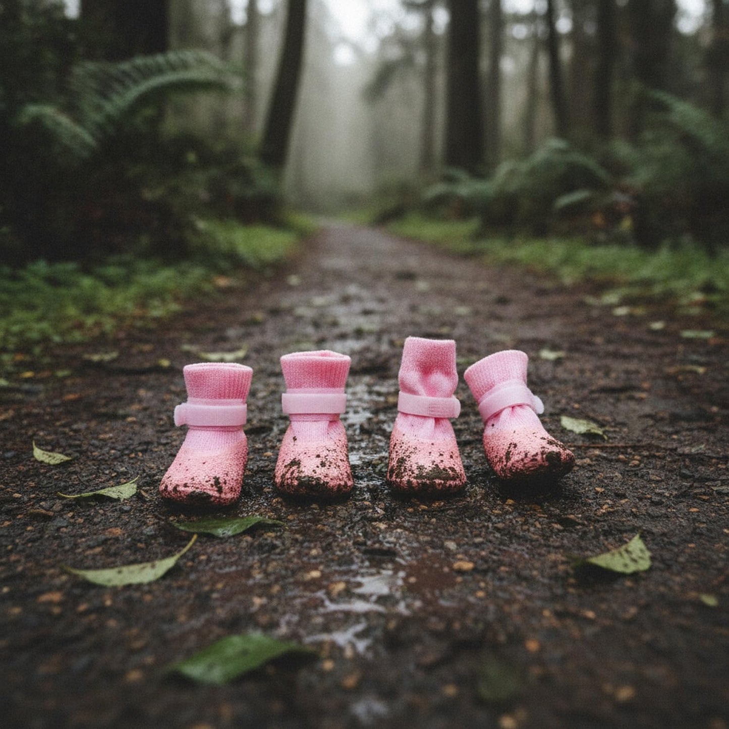 Rubber Rain Boots for Pets. 4-Pack Protective Footwear