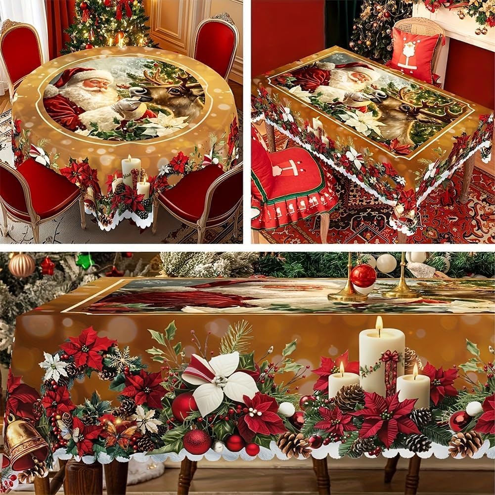 Vintage Christmas Holiday Tablecloth