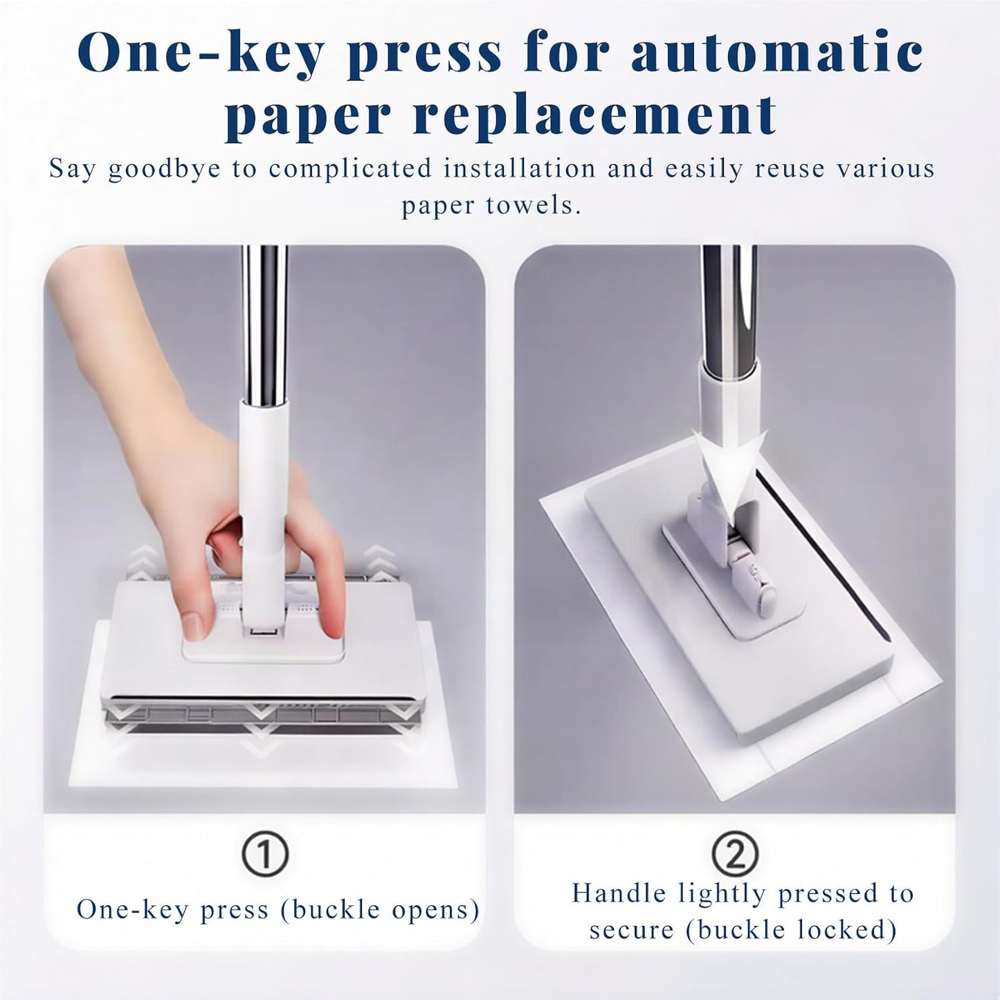 100cm Zero Touch Mini Mop with Hands-Free Cloth Change Set