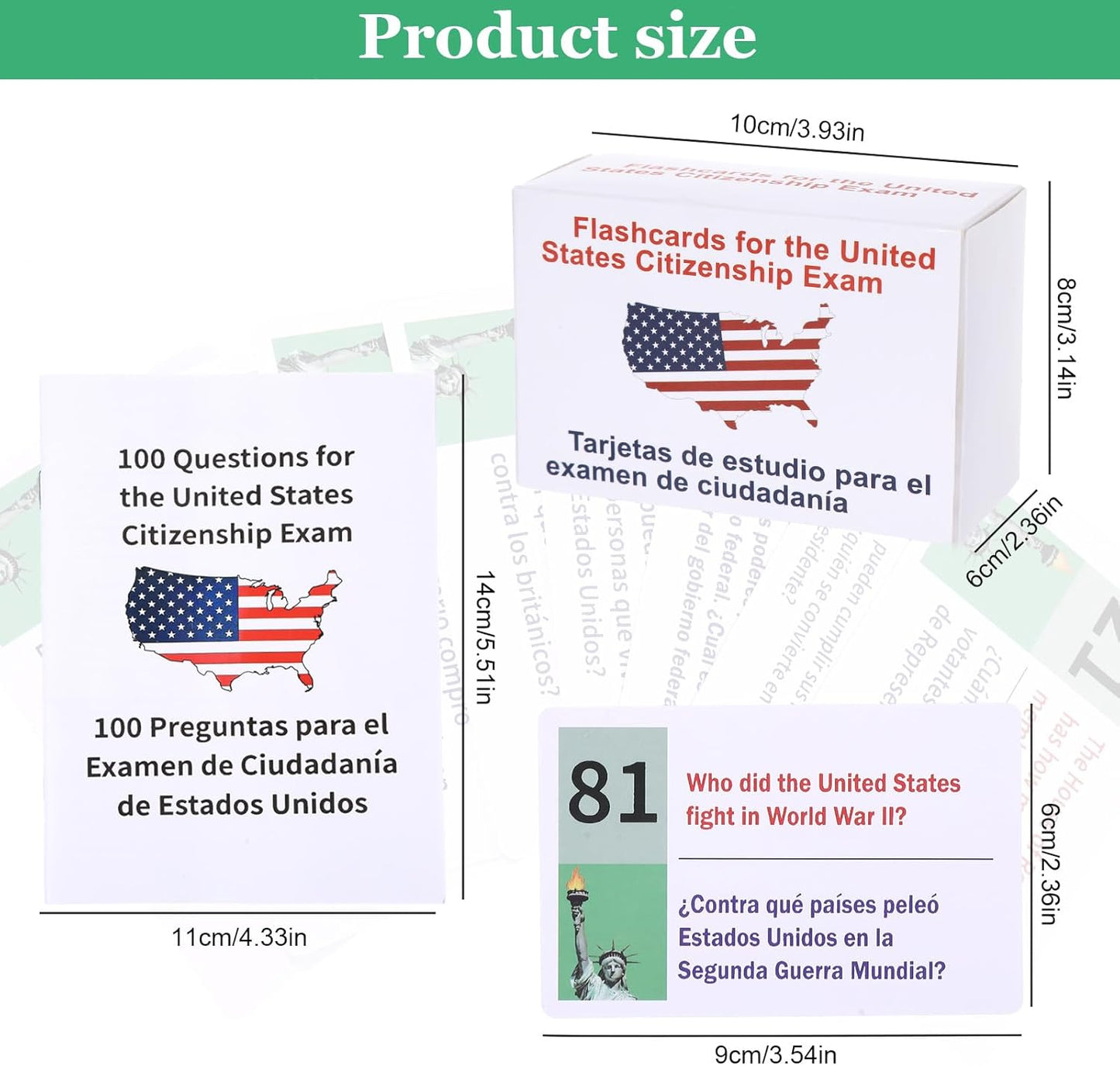 U.S. Citizenship Test Flash Cards English & Spanish