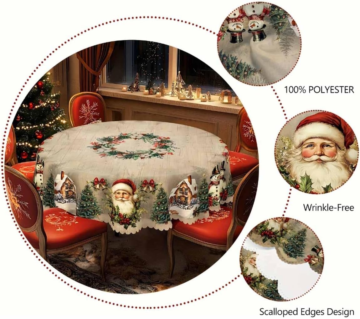Vintage Christmas Holiday Tablecloth