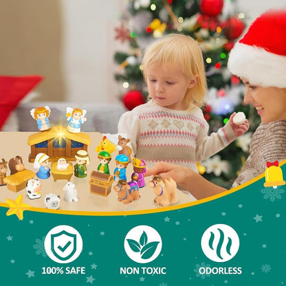 2026 Nativity Building-Block Advent Calendar for Family Christmas Countdown