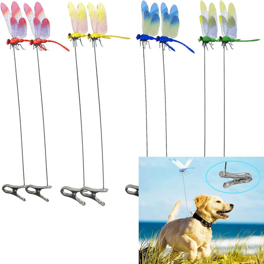 8/16 Pack 3D Dragonfly Garden Stakes Decor