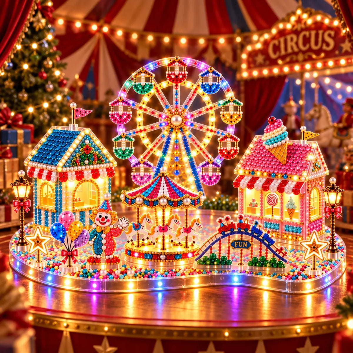 DIY Christmas Village Gem Art Kit for Handmade Holiday Decor