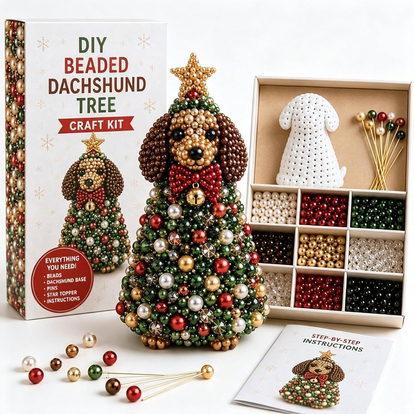 DIY Beaded Animal Christmas Tree Ornament Kit – 9 Designs
