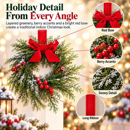 Mini Snowy Pinecone Wreaths for Cabinet Holiday Decor, 3-Pack
