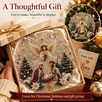 DIY Rhinestone Nativity Hanging Plaque Kit