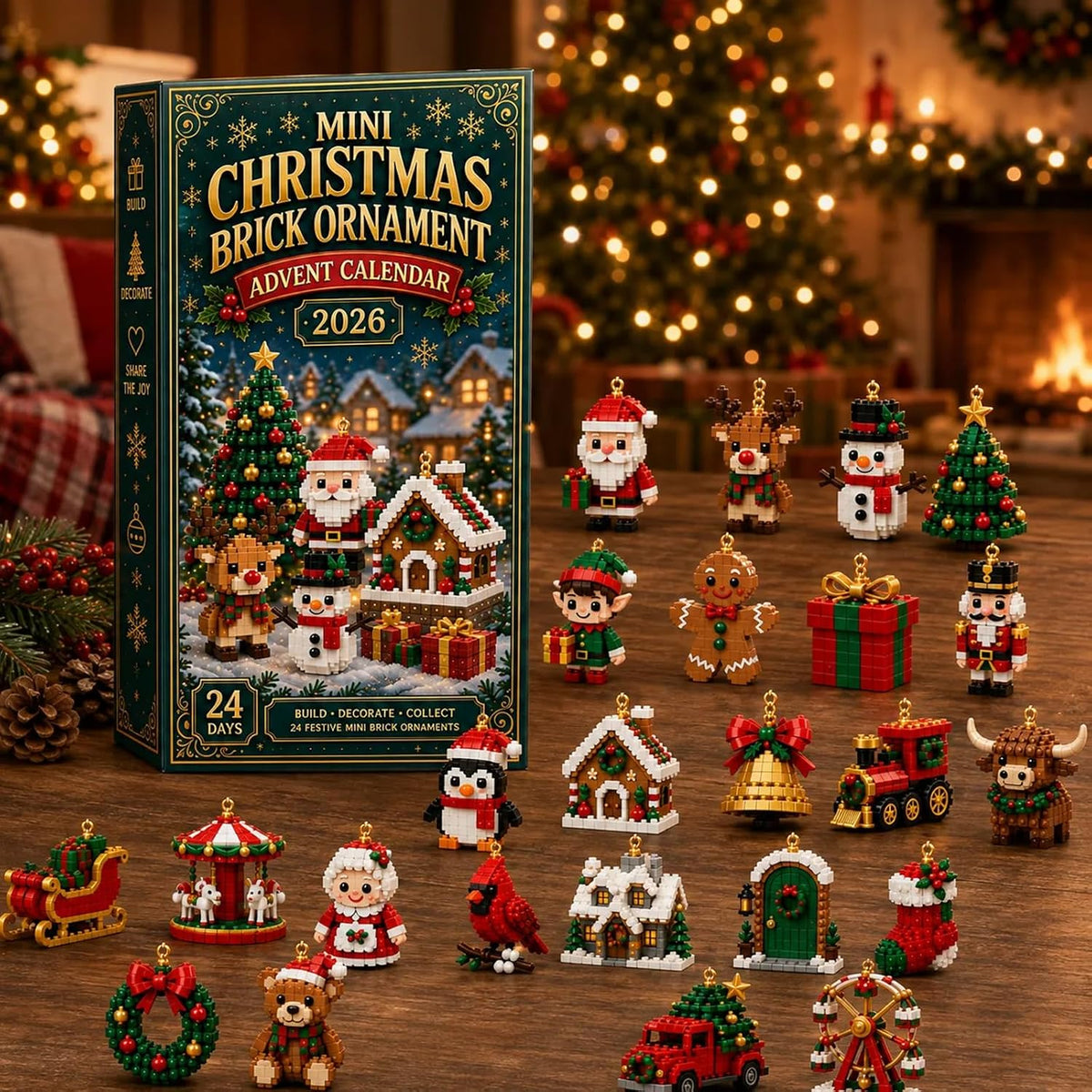 24-Day Mini Christmas Brick Ornament Advent Calendar Kit – image 5