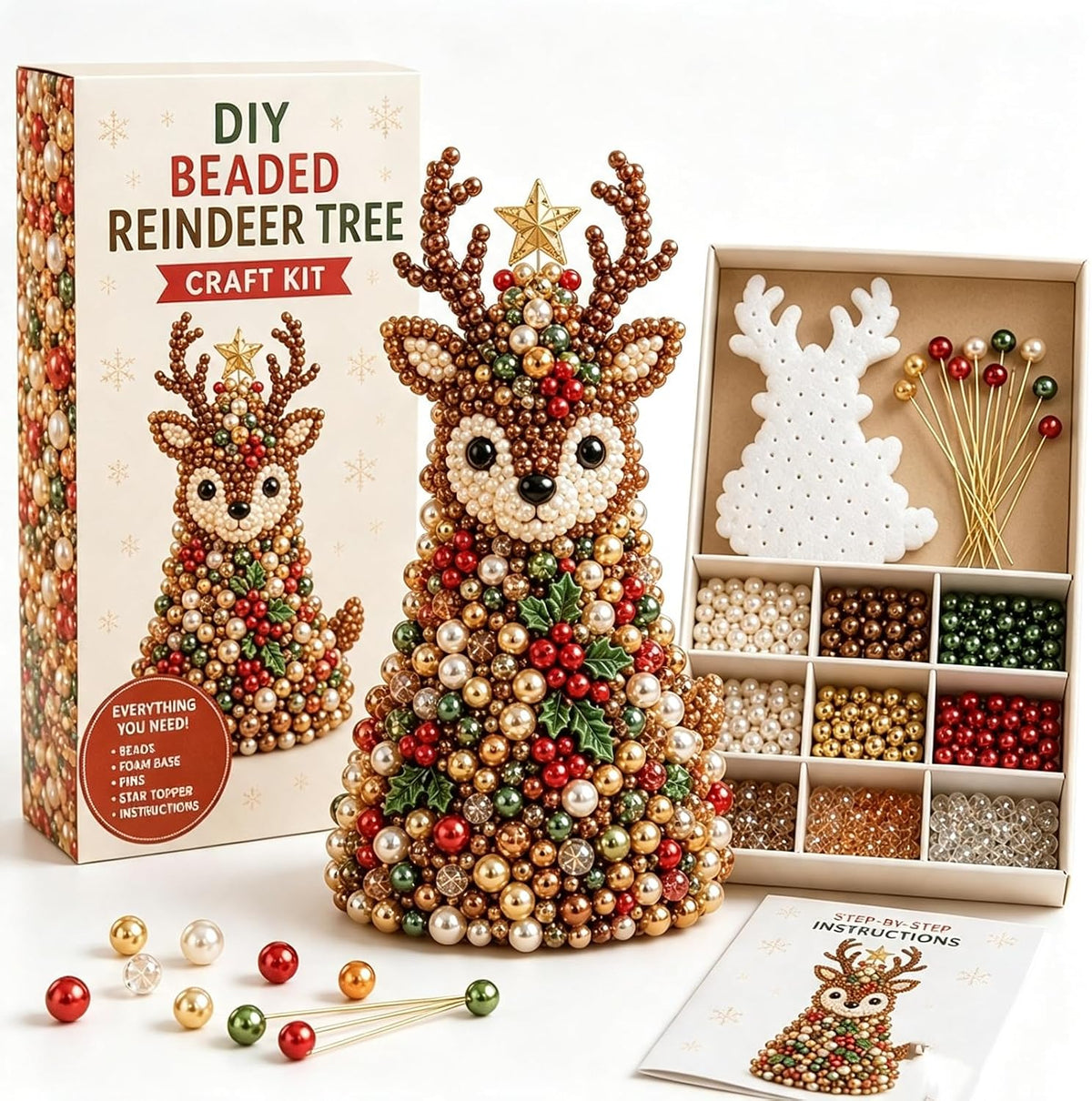 DIY Beaded Animal Christmas Tree Ornament Kit – 9 Designs